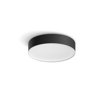 Philips Hue plafondlamp Enrave zwart - warm tot koelwit licht 10W - Ø 26 cm - met 1 dimmer switch