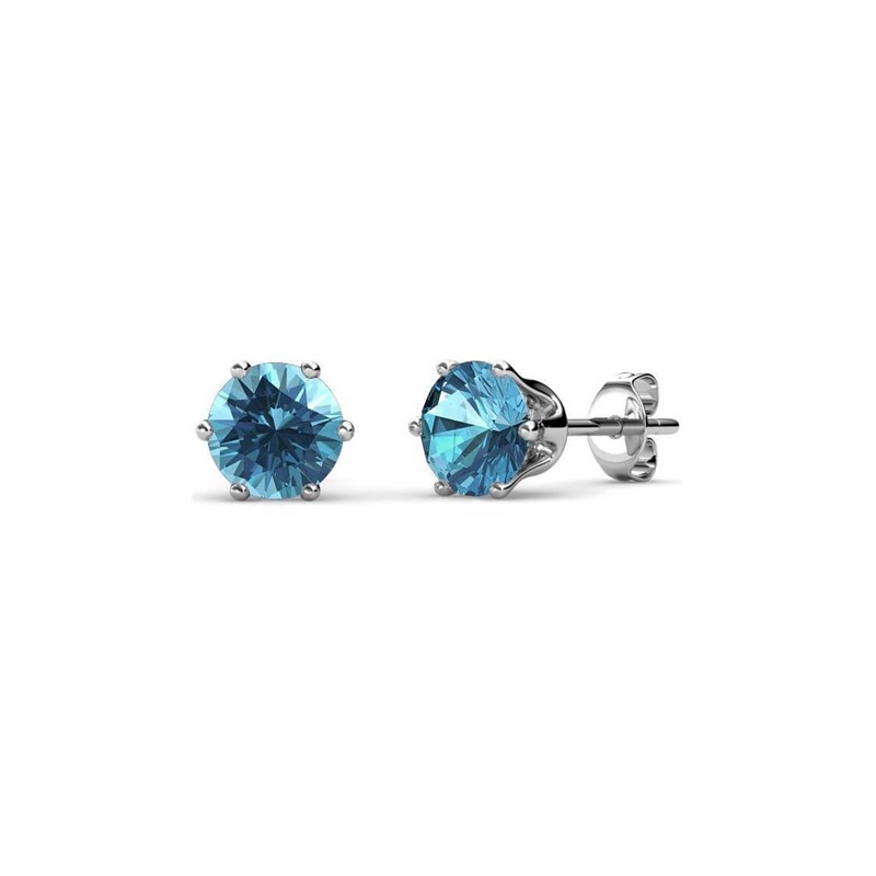 Boucles d'oreilles Birth Stone Décembre - Argenté et Bleu