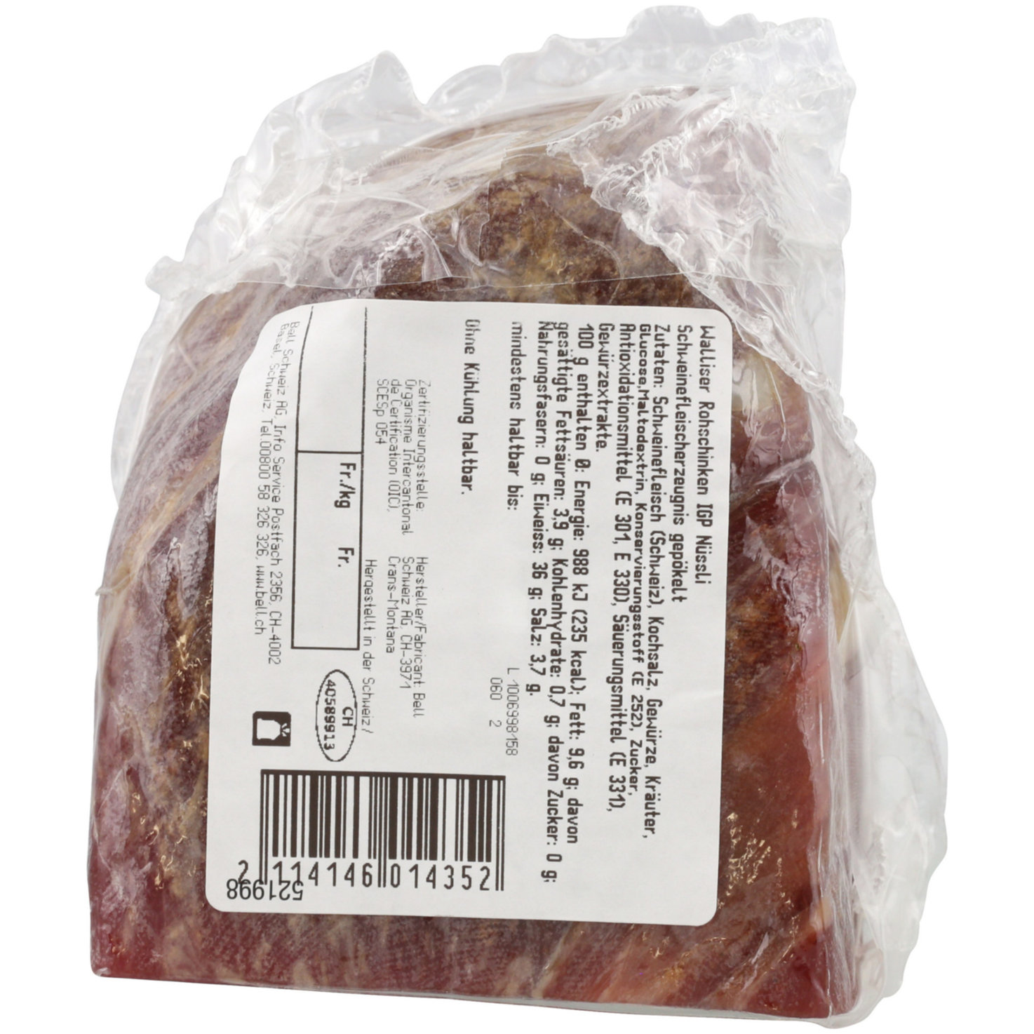 Cher-Mignon Walliser Rohnussschinken ca. 300g