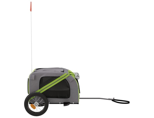 VIDAXL - Remorque de vélo pour chien vert et gris tissu oxford et fer