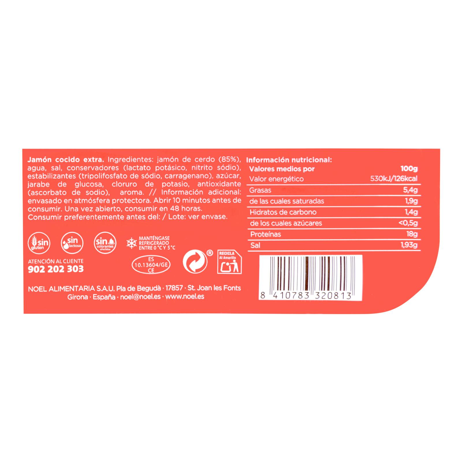 Tranches de jambon extra cuit Noel