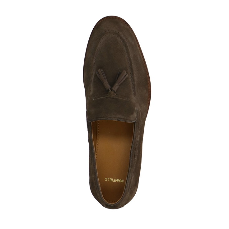 Bruine suède loafers