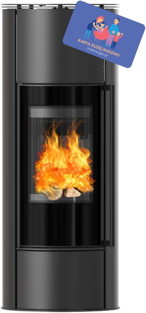 KRATKI Kaminofen aus Stahl 5,5 kw ERIK fi 150 Stahlofen, Schwedenofen BImSchV Stufe 2 EEK A, Panoramatür itp.