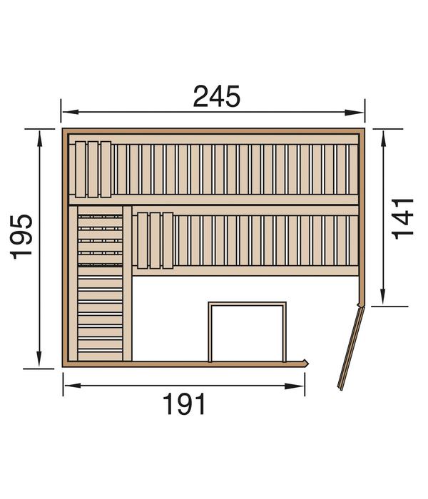 Weka Sauna Turku mit Holztür, ca.