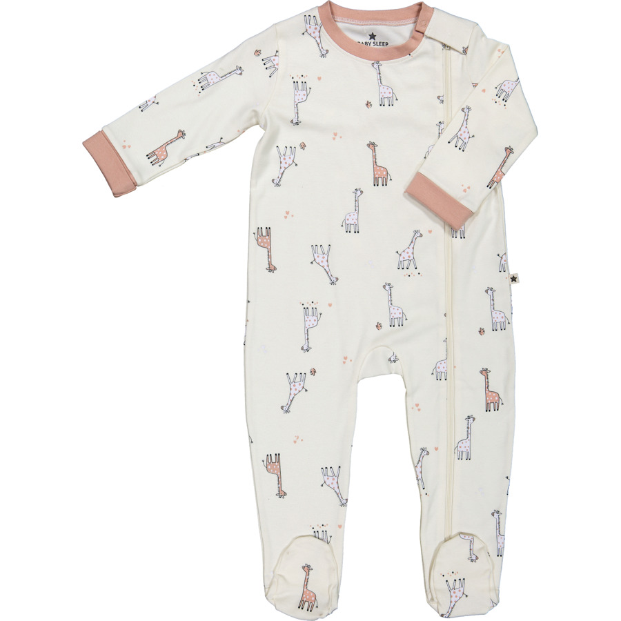 Baby Pyjama mit Fuss, Elefant weiss