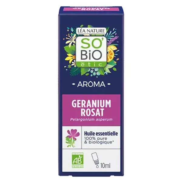 Óleo Essencial de Gerânio Rosa Orgânico So'Bio Étic Aroma 10ml