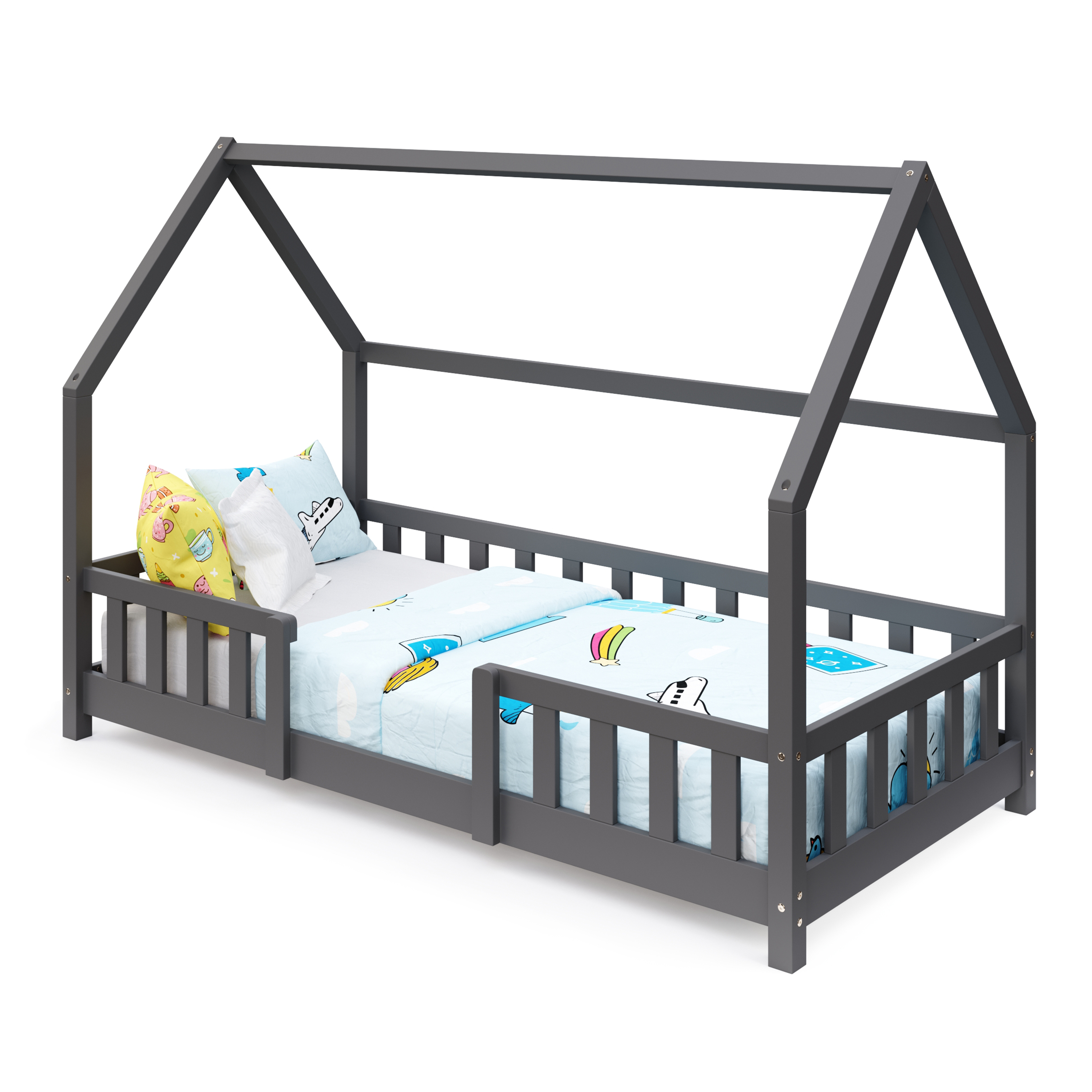 Kinderbett MAISON 80 x 160 cm anthrazit