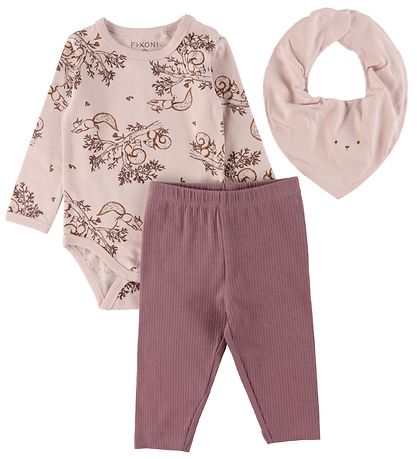 Fixoni Set - Leggings/Babylätzchen/Body l/ä - Hushed Violet