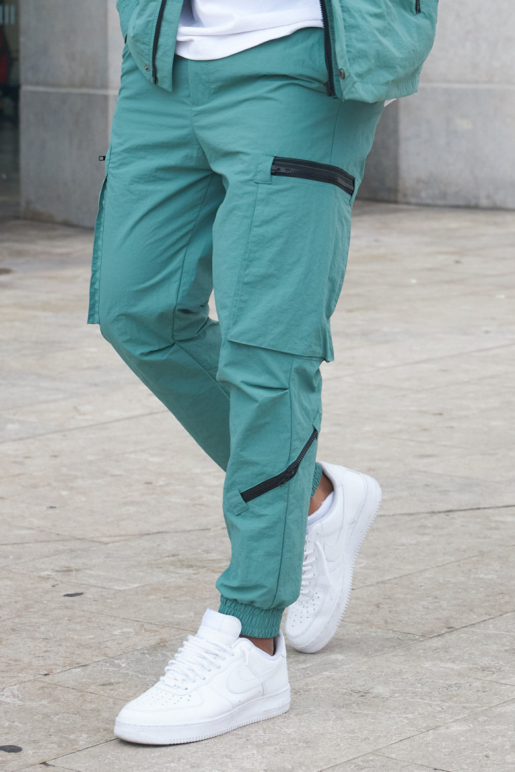 Pantalon vert en toile à poches