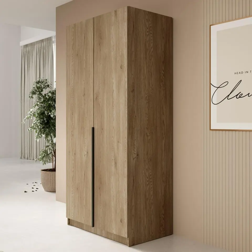 Meubella - Kledingkast Bruno - Eiken - 100 cm
