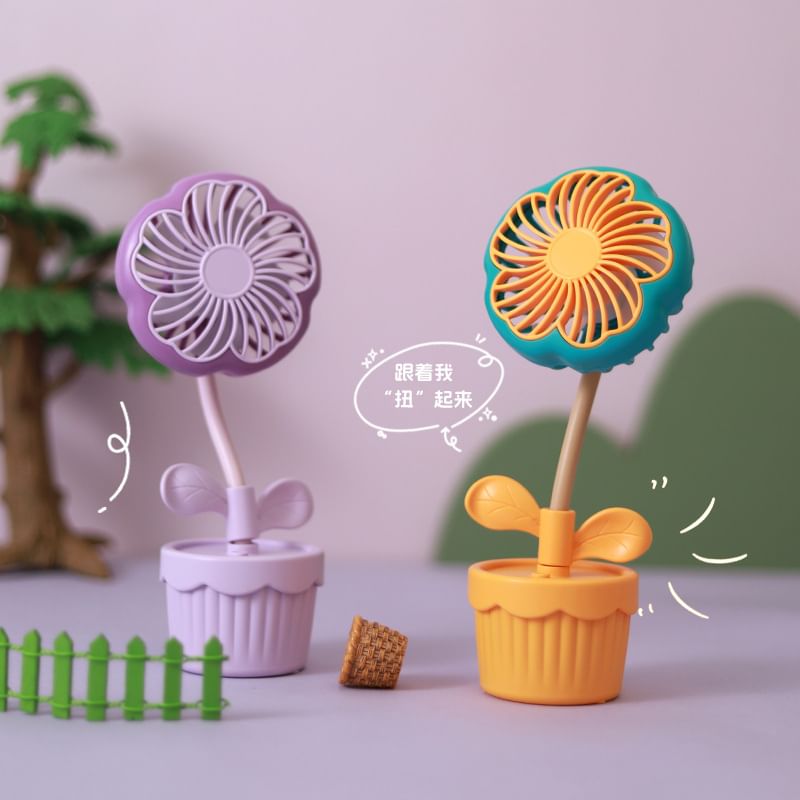 HOMTEC - USB oplaadbare bloemen-bureauventilator