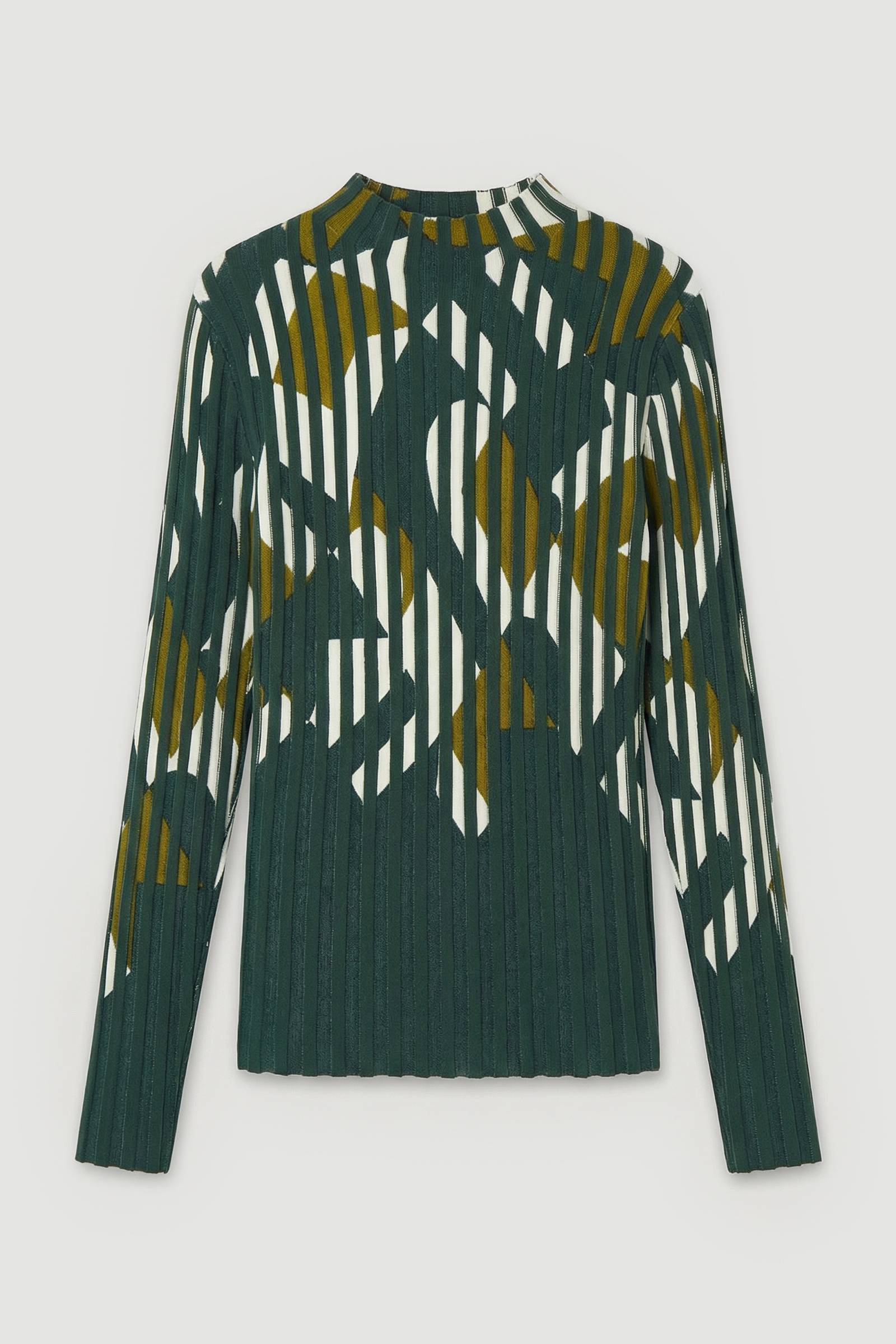 KarenMillen Haut à Manches Longues en Maille Jacquard Géométrique