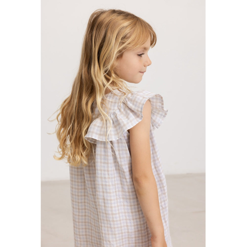 Køb MarMar Fine Linen Summer Check Drine SS Kjole