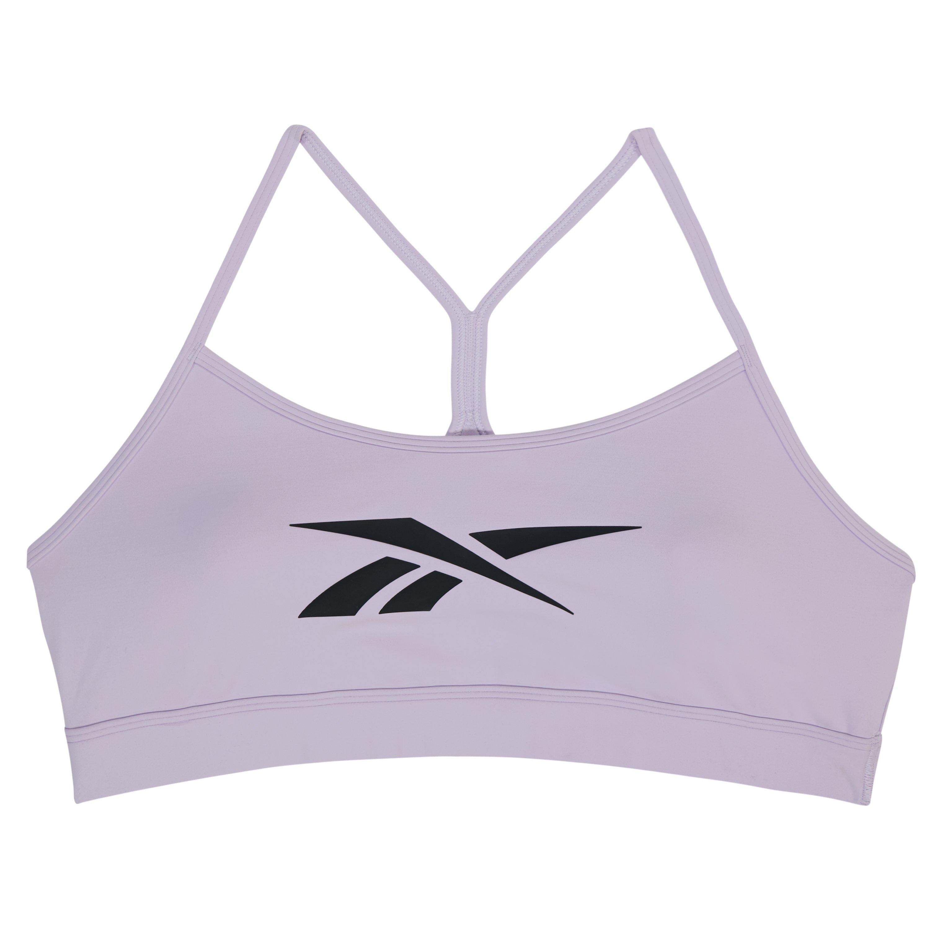 Reebok Lux Skinny Strap Medium Support Sports Bra Bralette Womens