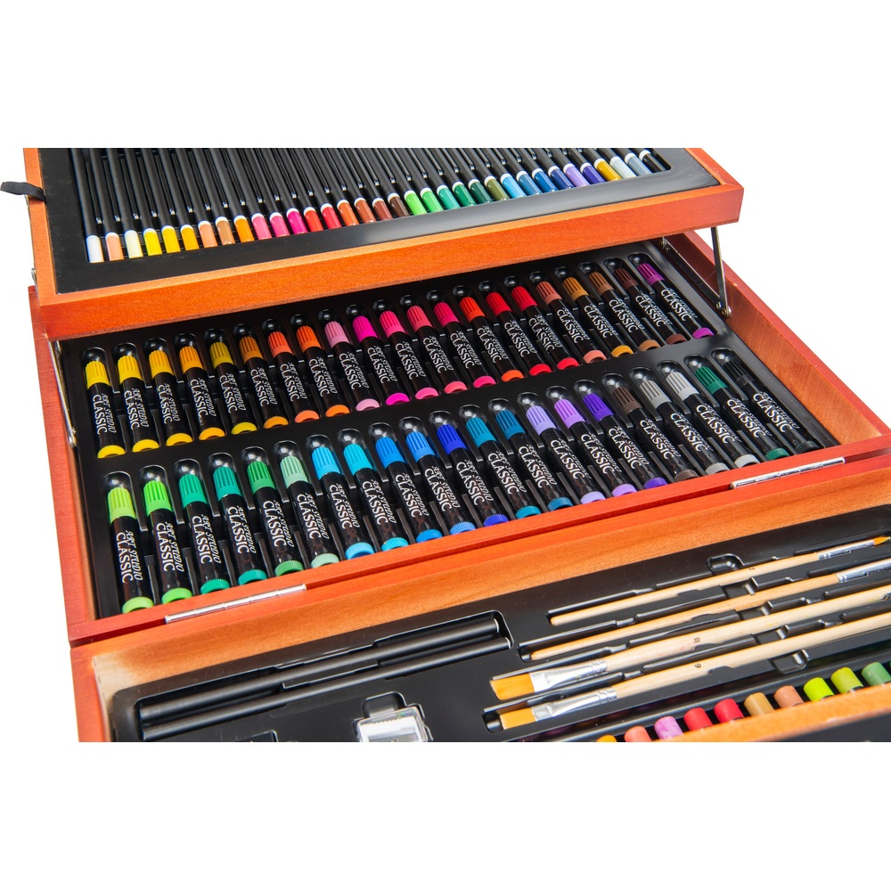 175-teiliges Kunstset in einer Holzbox