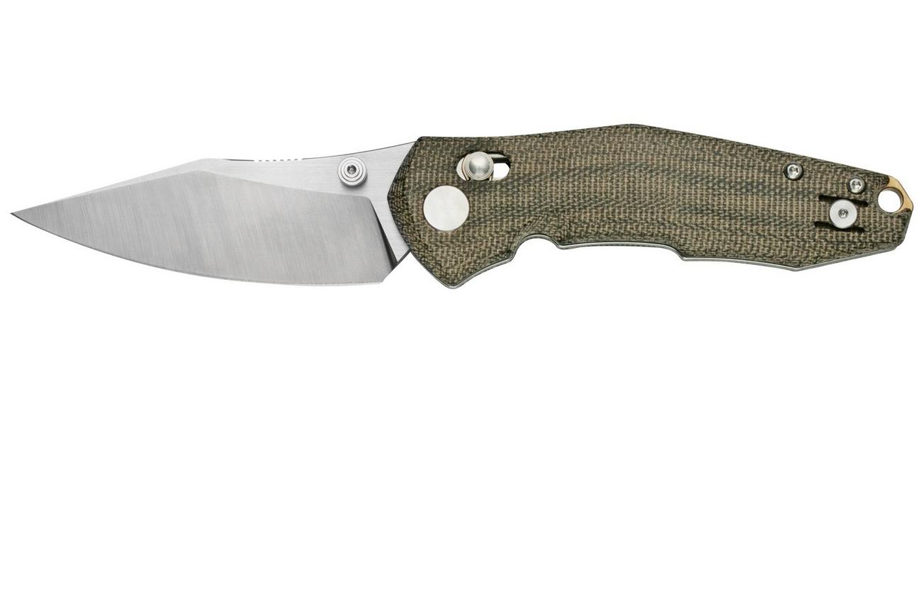GiantMouse ACE Nazca Green Canvas Micarta zakmes, Ansø en Voxnaes design