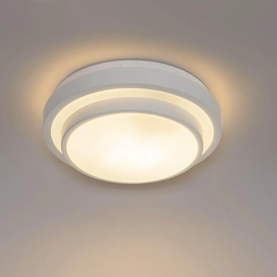 Qazqa plafondlampen buiten walden wit e27