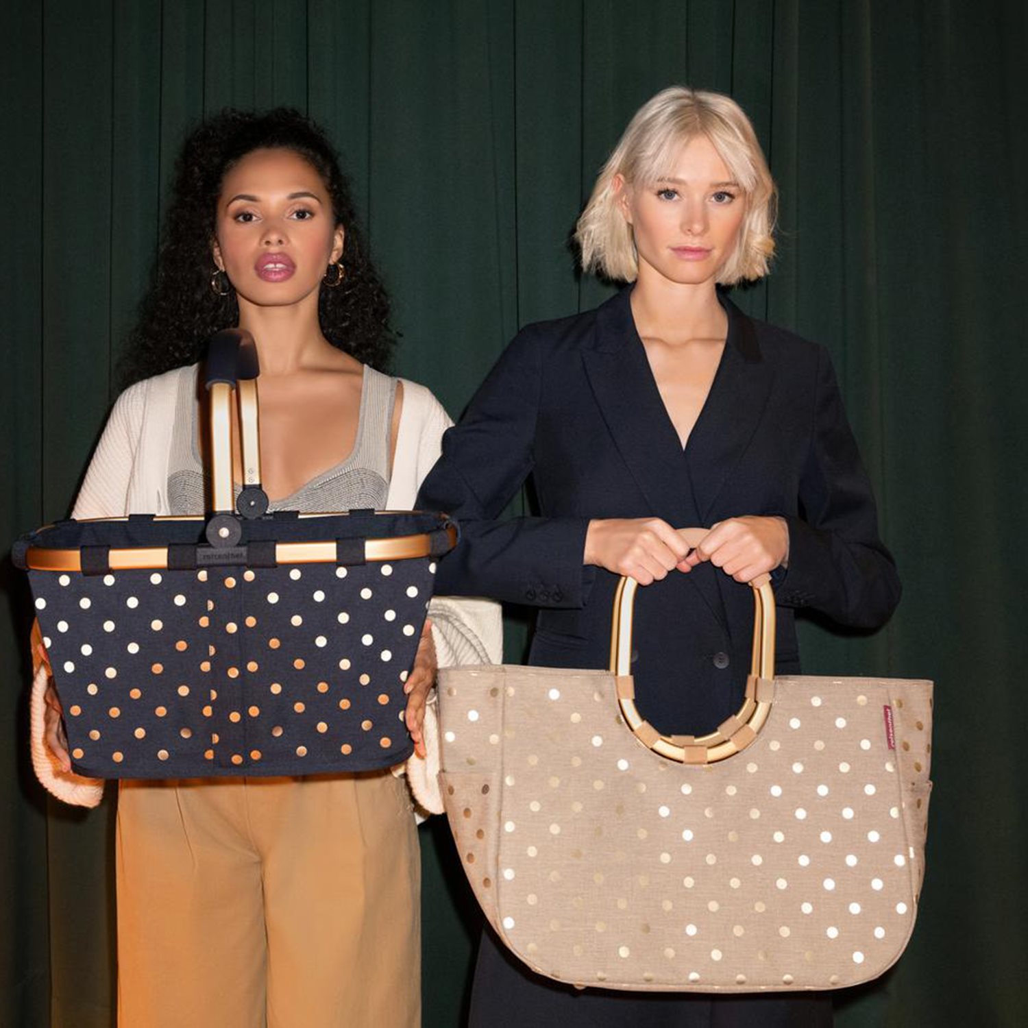Reisenthel Loopshopper L frame metallic dots coffee