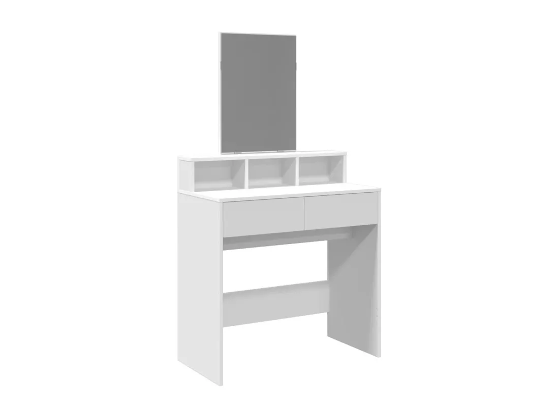Coiffeuse avec miroir blanc 80x41x144,5 cm