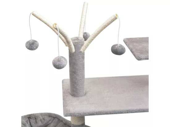 Arbre à chat avec griffoirs en sisal 125 cm Gris