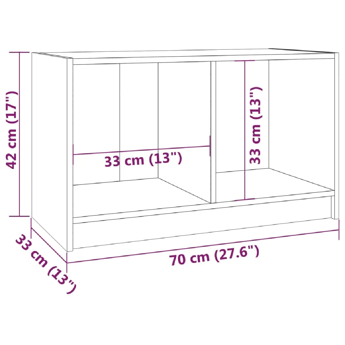 vidaXL Meuble TV - Gris