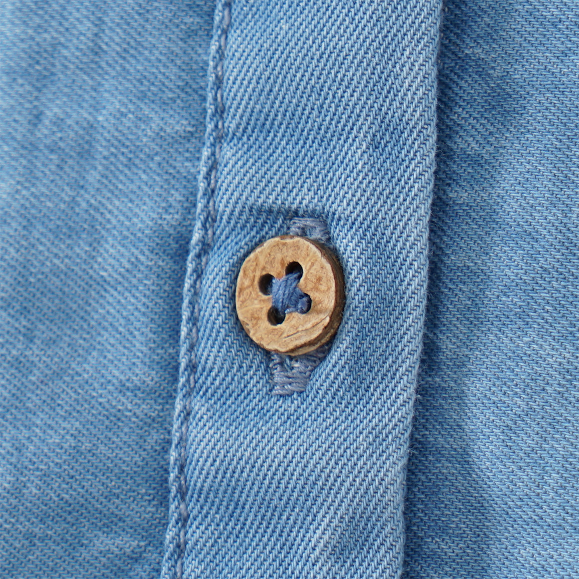 Topomini Baby Jeansbluse mit Lochstickerei blau