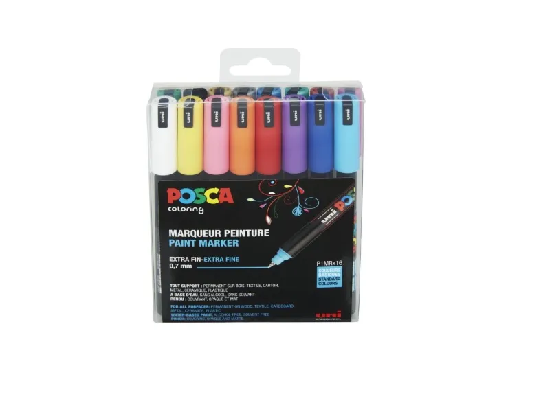 Paintmarker POSCA PC1MR - med 16 stk. ass. farver