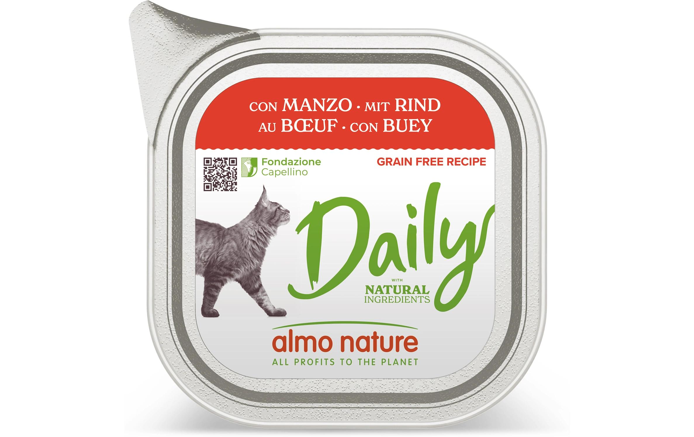 Nassfutter Daily mit Rind 100gAlleinfuttermittel für ausgewachsene Katzen