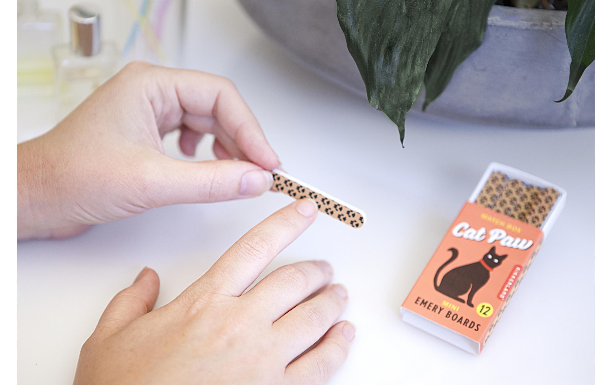 Nagelfeile Cat Paw Match Box Emery Boards 12 StückSandblattfeilen
