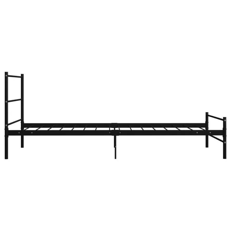 vidaXL - Bed frame met hoofdeinde en lanttenbodem - Zwart - Metaal - 90x200 cm