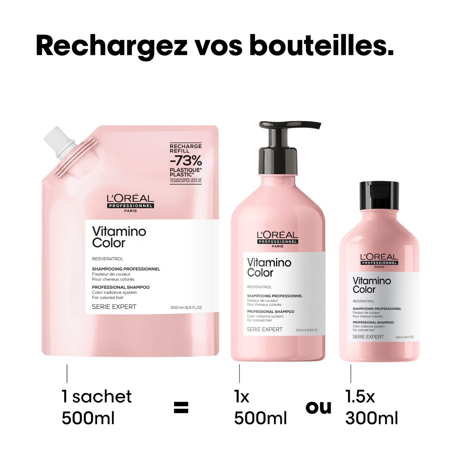 co-Recharge Shampoing Vitamino Color L'Oral Pro 500 ML