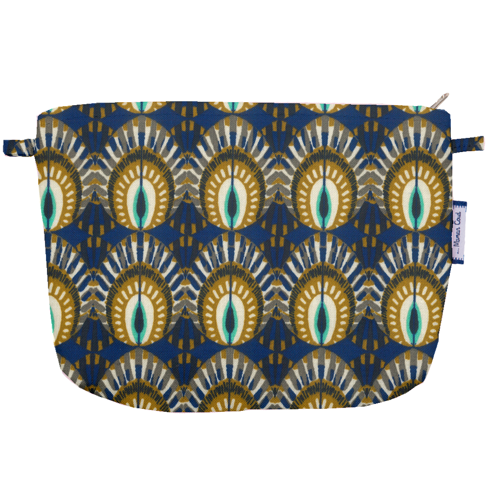 Pochette Tissu Plumes De Paon