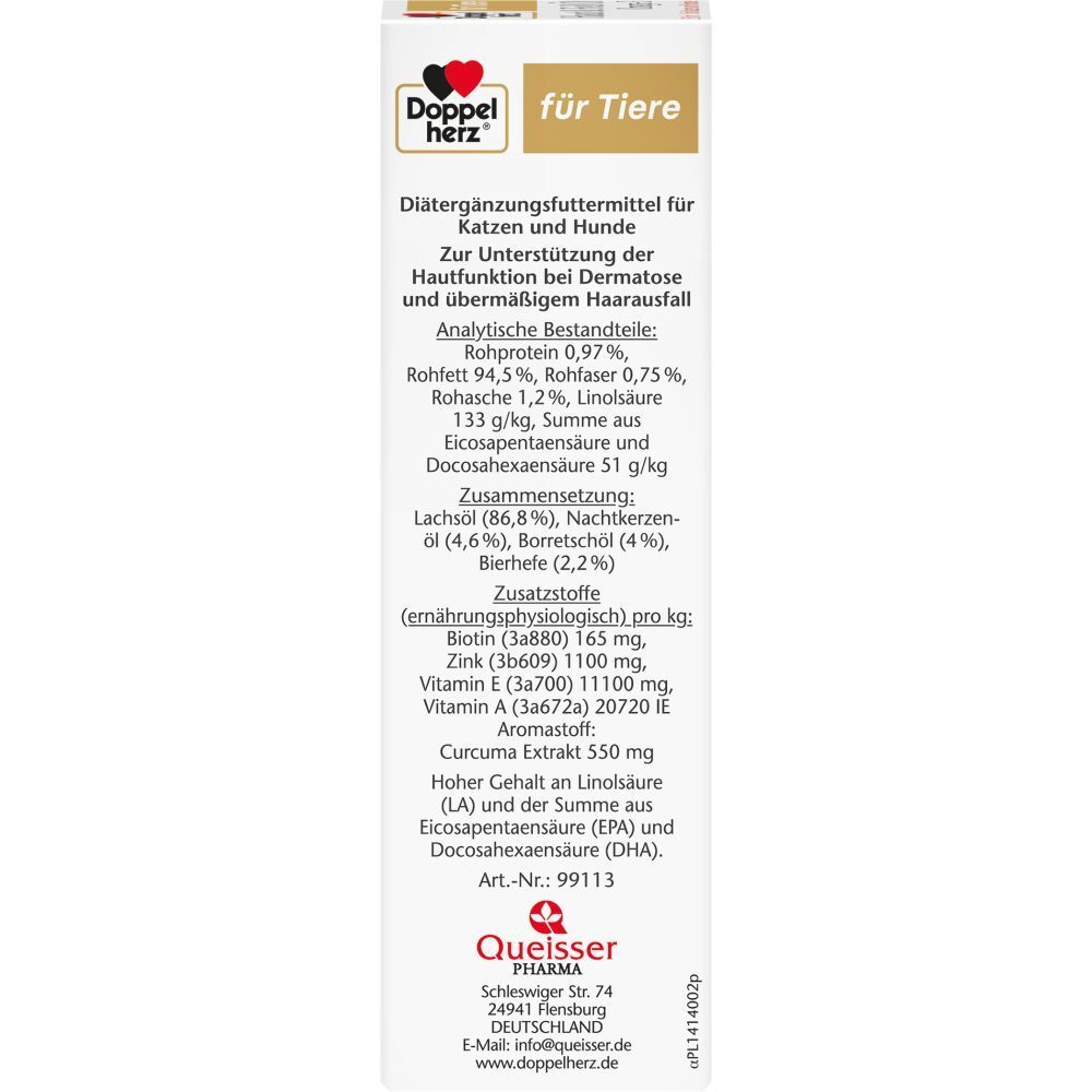 Doppelherz® für Tiere Haut & Fell Öl Omega-3 für Katzen und Hunde