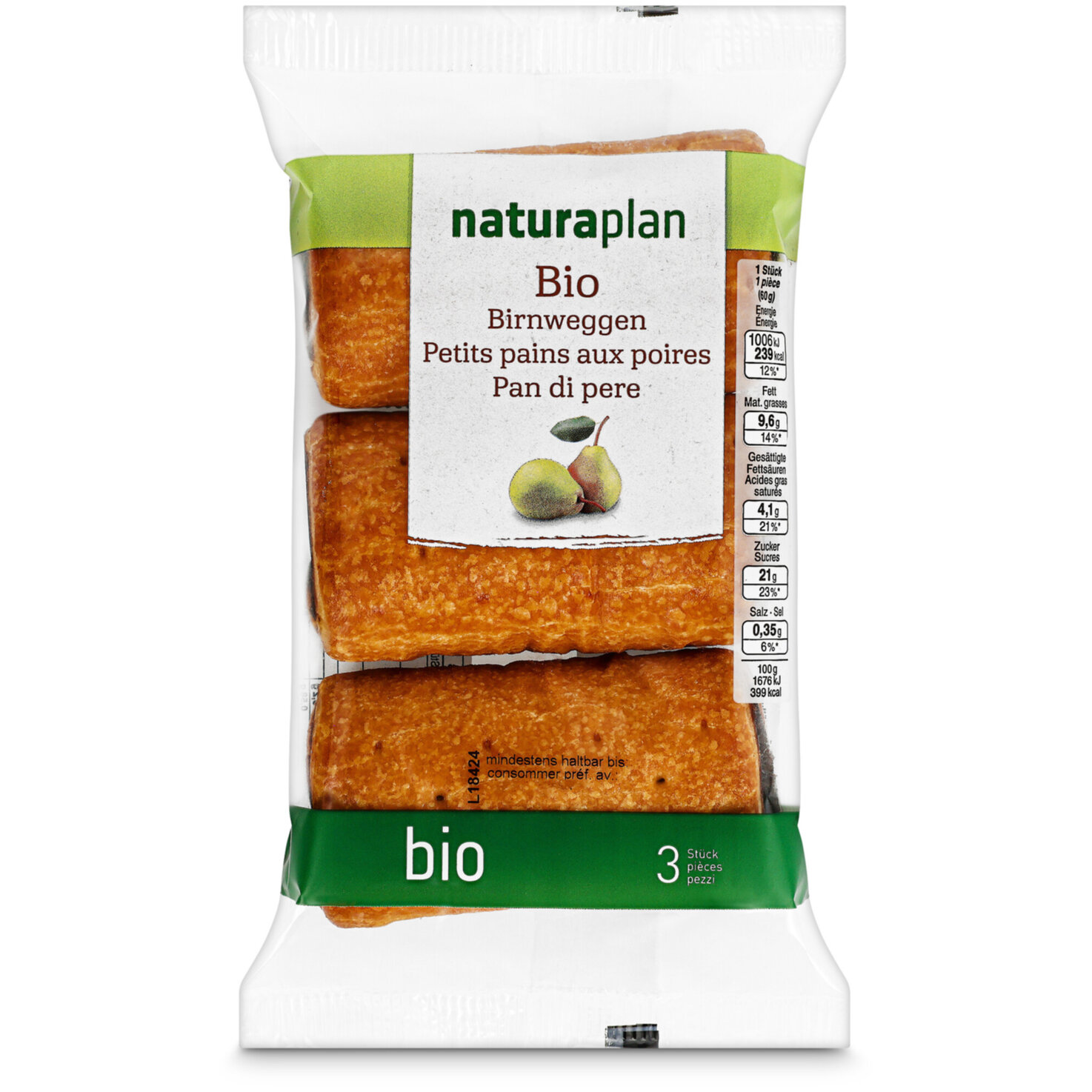 Naturaplan Bio Birnweggen 3x60g