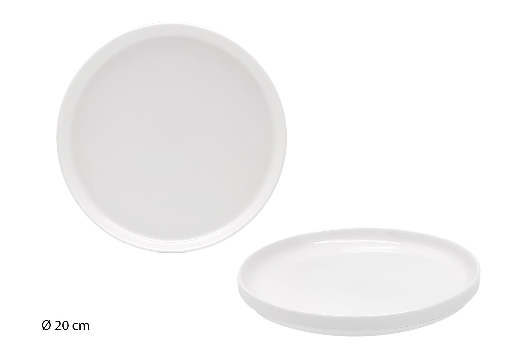 ASSIETTE DESSERT BLANCHE PLANE 20CM PORCELAINE