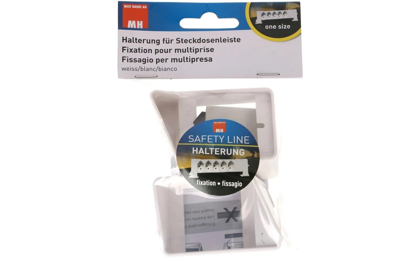 Halterung Steckdosenleiste Safety Line WeissSafety Line Halterung für Steckdosenleisten