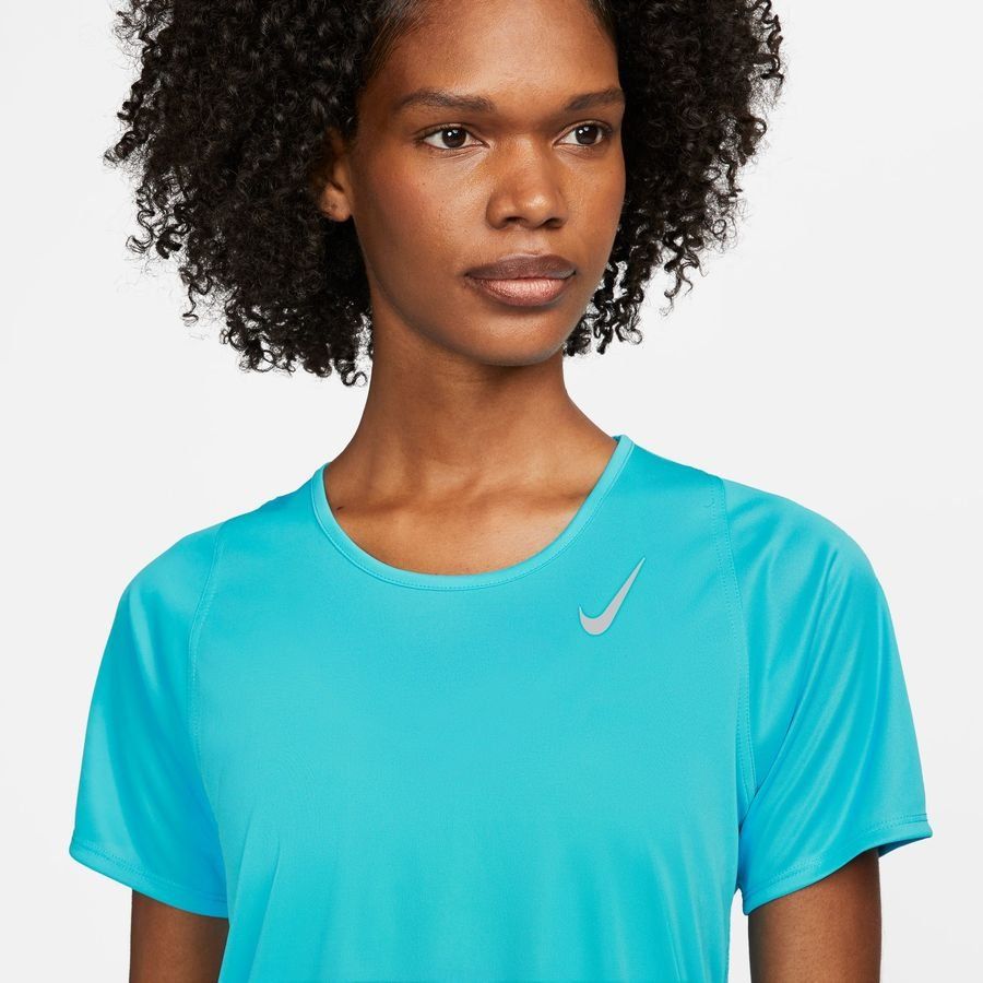 Nike T-shirt Running Dri-FIT Race - Bleu/Argenté Femme