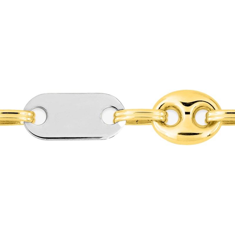 Bracelet Homme 20 cm - Or bicolore 18 Carats