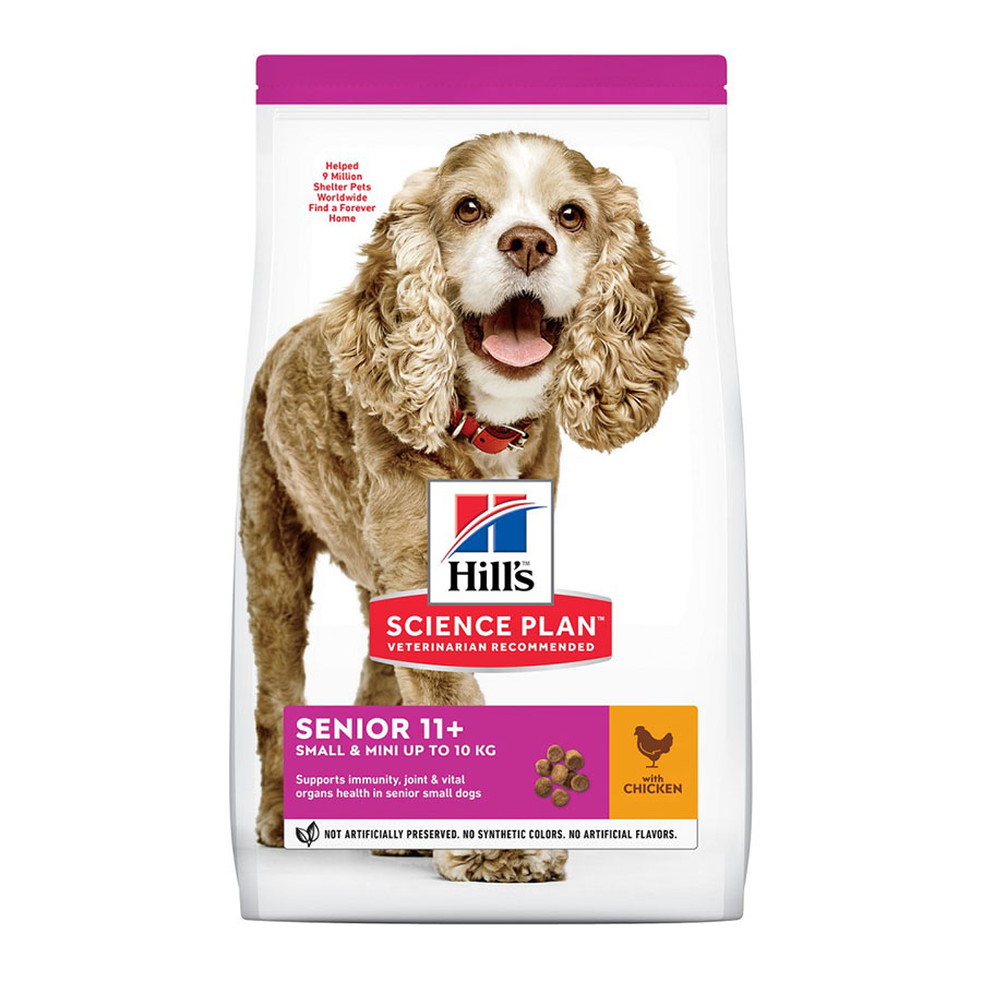 Ração para cães Hill's Science Plan Senior 11+ de pequeno e pequeno porte com sabor de frango