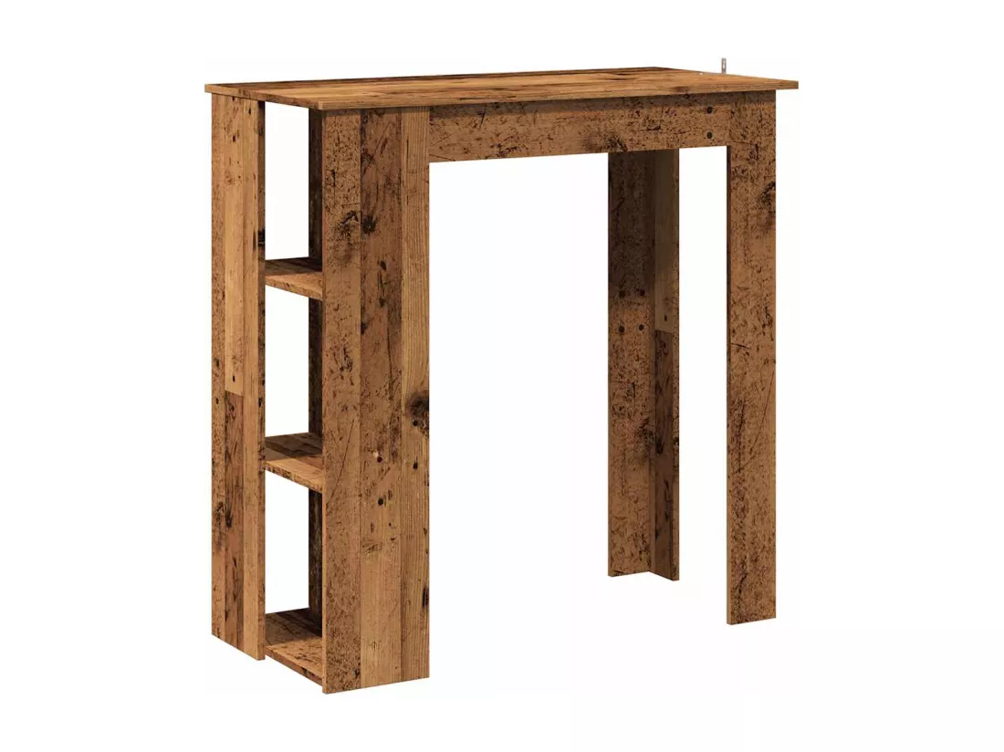 Table de bar avec étagère vieux bois bois d'ingénierie