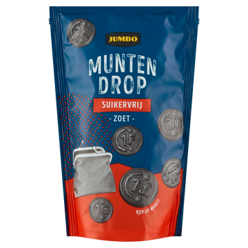 Jumbo Munten Drop Suikervrij Zoet 100 g