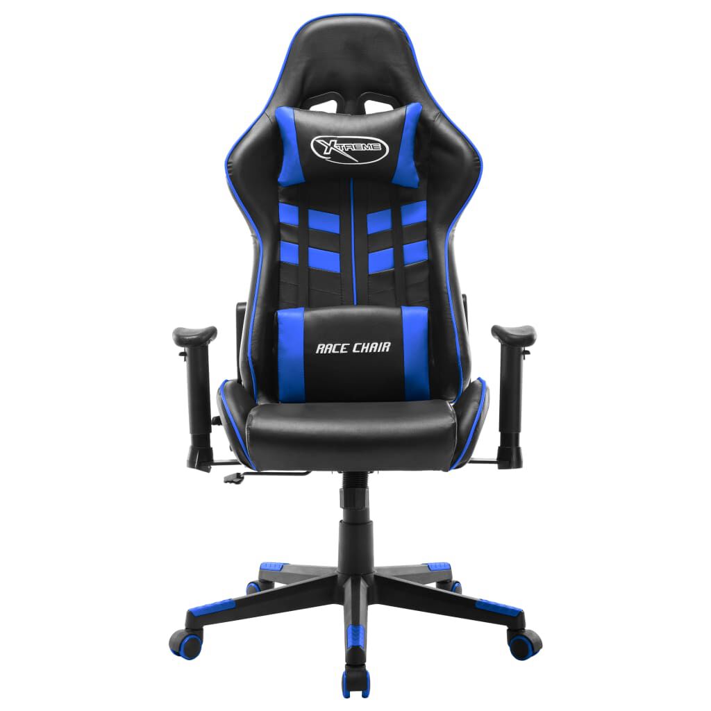 vidaXL Gaming stoel, zwart en blauw, kunstleer