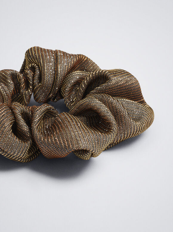 Elástico de cabelo franzido - Dourado