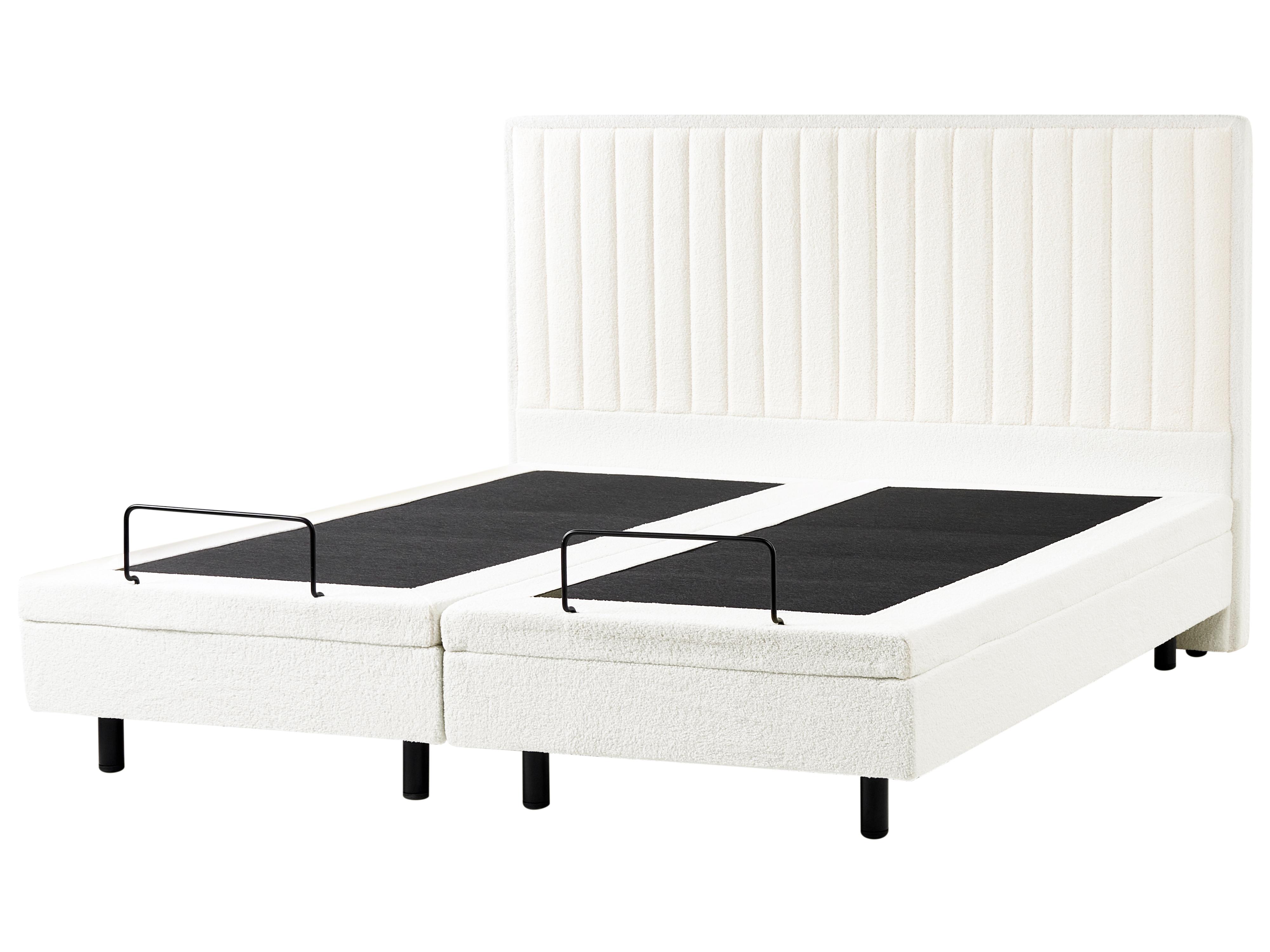 Verstelbaar bed Bouclé CASTELLAN 180 x 200 cm Gebroken wit