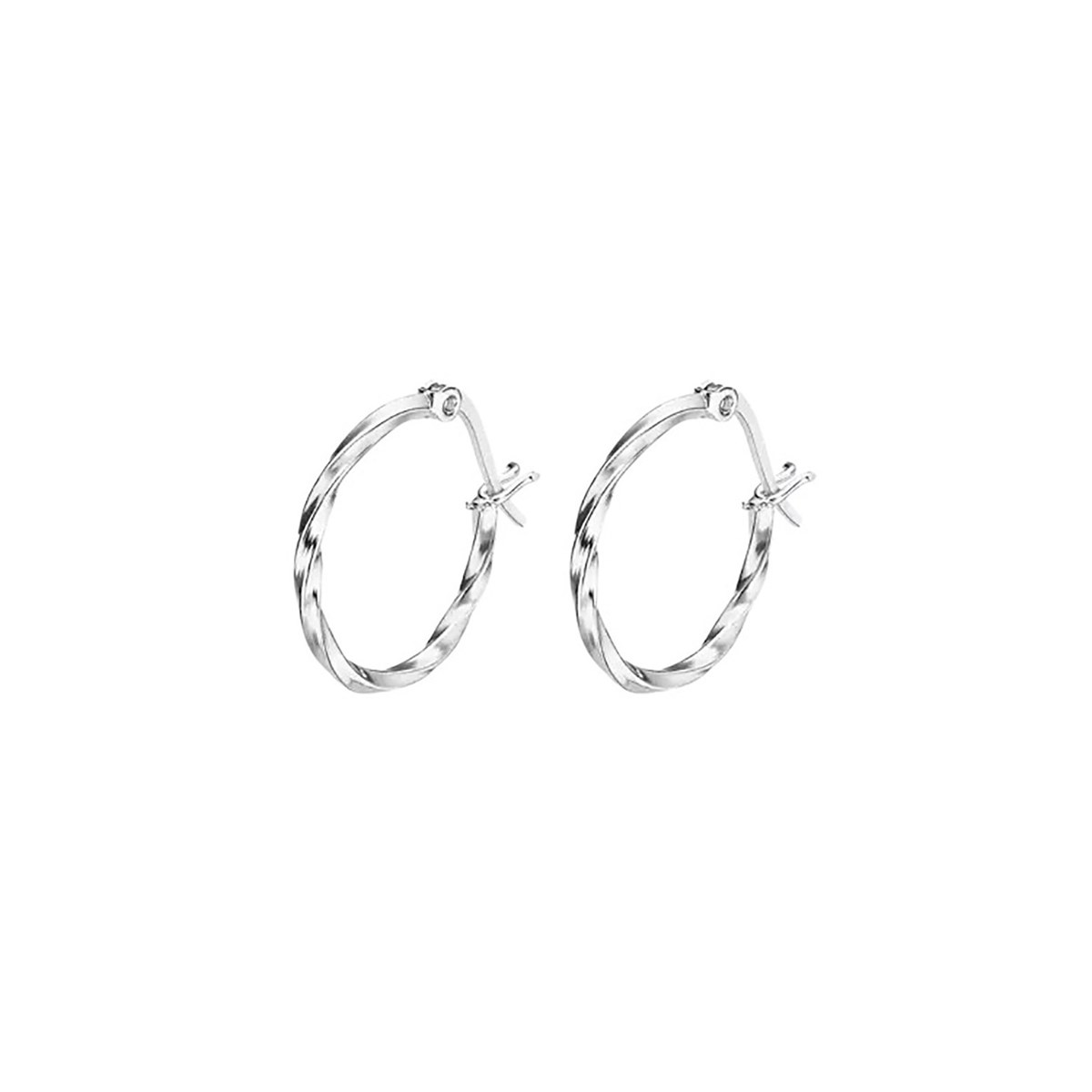 Boucles d'oreilles Lotus Silver torsadées