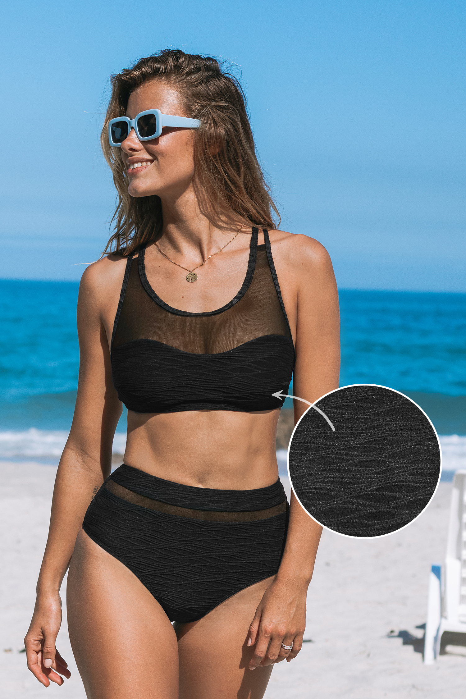 Bikini texturé et transparent