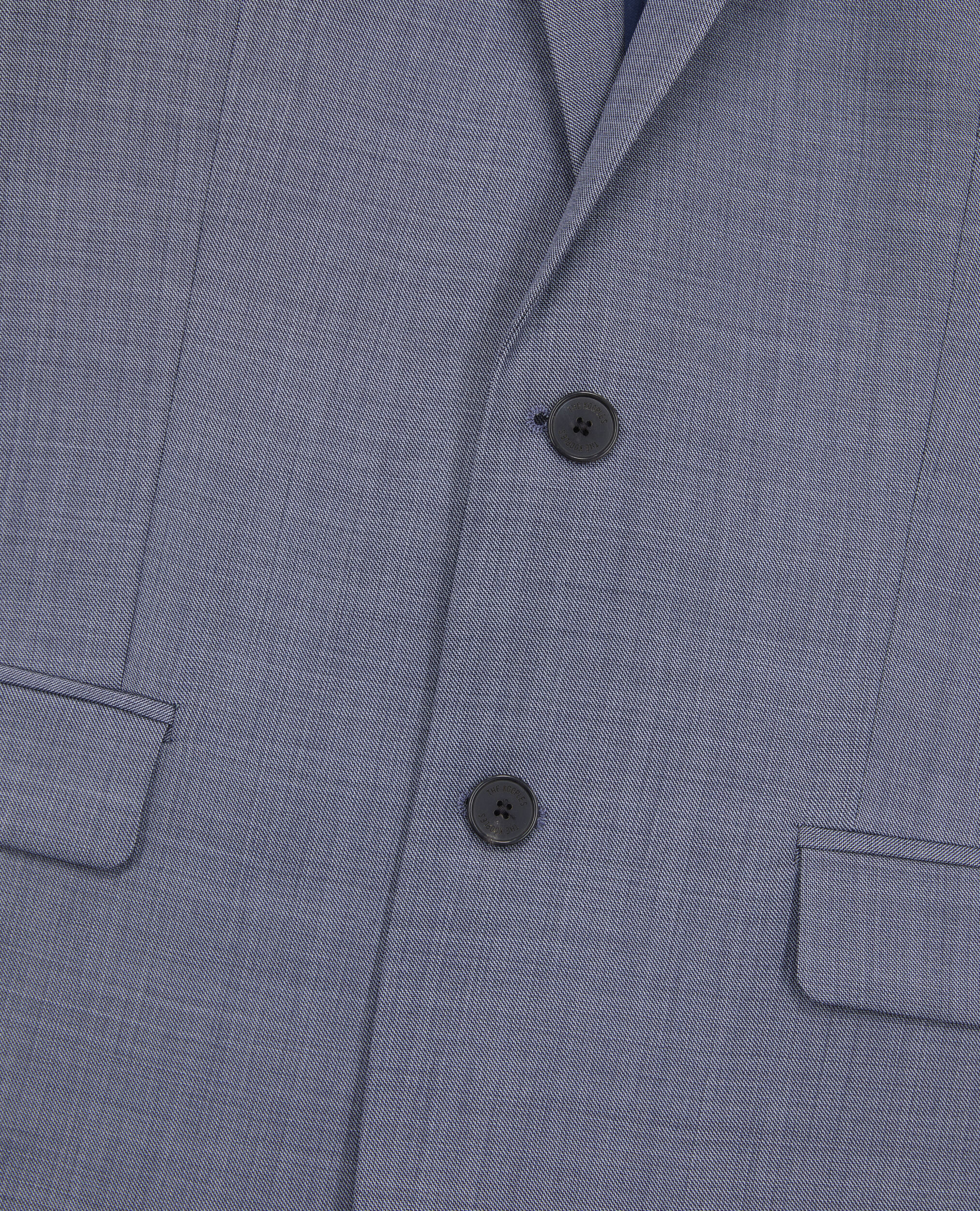 Veste de costume en laine à carreaux gris et bleus