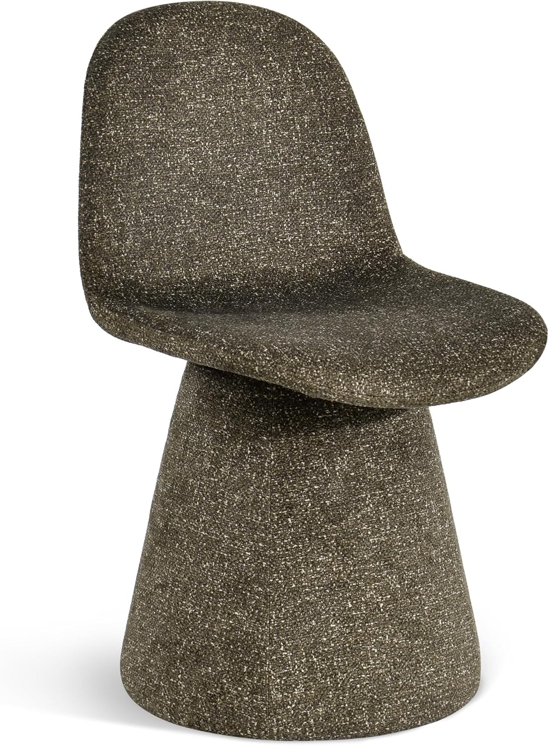 Duhome Esszimmerstuhl 360-Grad-Drehstuhl aus Bouclé Stoff moderner Loungesessel gepolsterter Polsterstuhl für Küche, Wohnzimmer, Schlafzimmer, Flur, Olivgrün