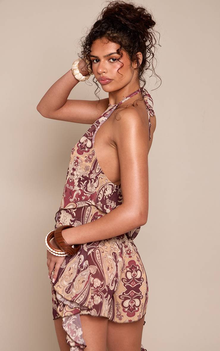 Violet Ensemble Short Imprimé Paisley