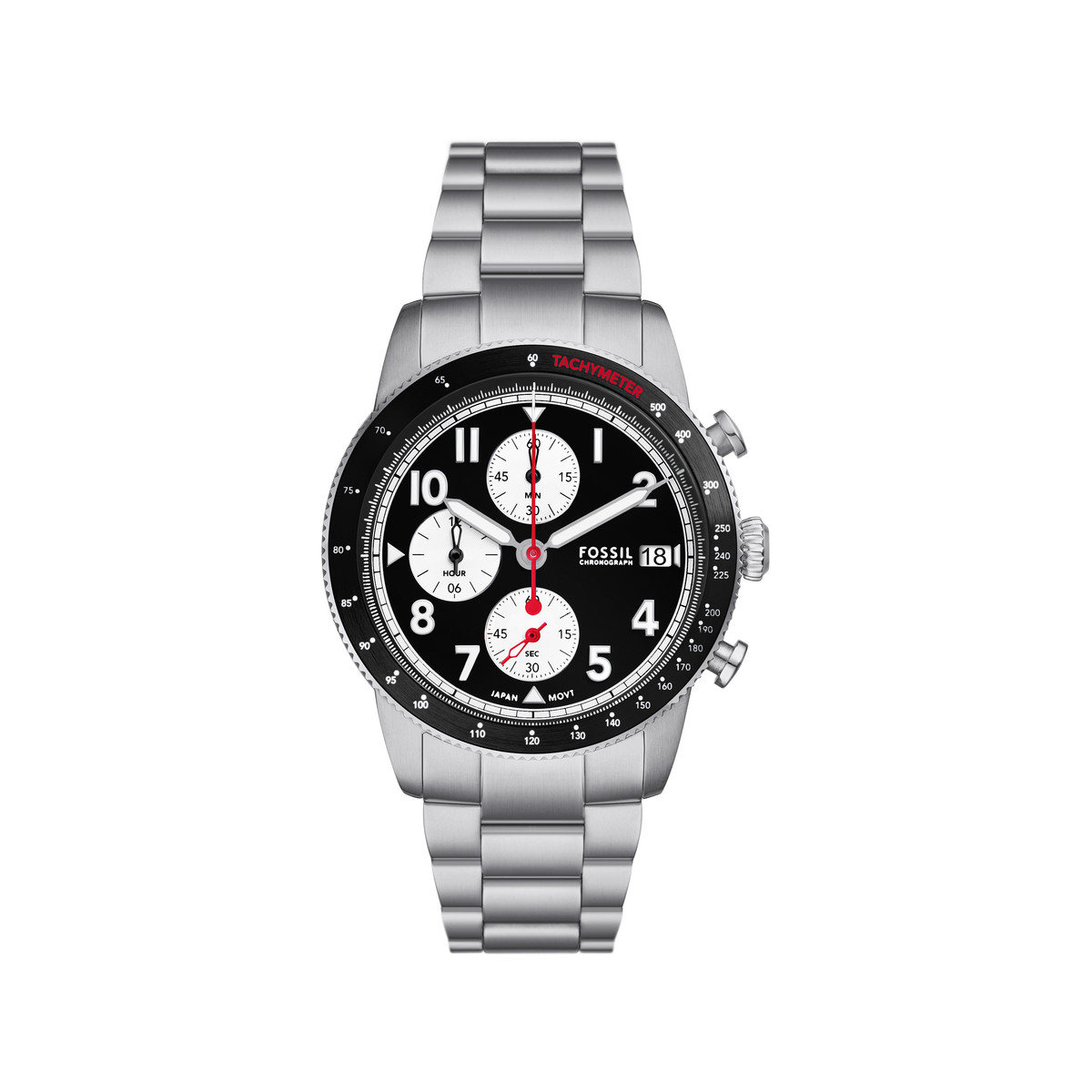 Montre FOSSIL sport tourer homme bracelet acier inoxydable argent